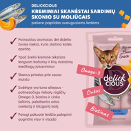 DELICKCIOUS kreminiai skanėstai su sardinėmis ir moliūgais suaugusioms katėms (4x15 g), 60 g