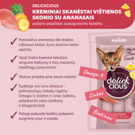 DELICKCIOUS kreminiai skanėstai su vištiena ir ananasais suaugusioms katėms (4x15 g), 60 g