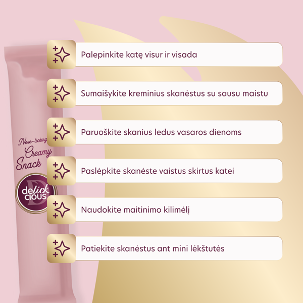 DELICKCIOUS kreminiai skanėstai su vištiena ir ananasais suaugusioms katėms (4x15 g), 60 g
