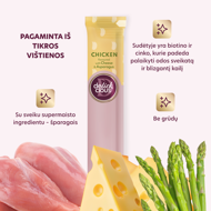 DELICKCIOUS kreminiai skanėstai su vištiena, sūriu ir smidrais suaugusioms katėms (4x15 g), 60 g