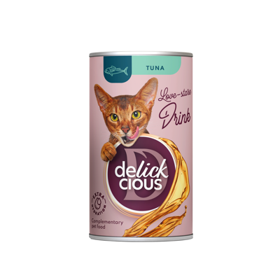 DELICKCIOUS pašaro papildas suaugusioms katėms - sriuba su tunu, 140 g