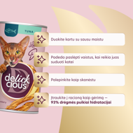 DELICKCIOUS pašaro papildas suaugusioms katėms - sriuba su tunu, 140 g