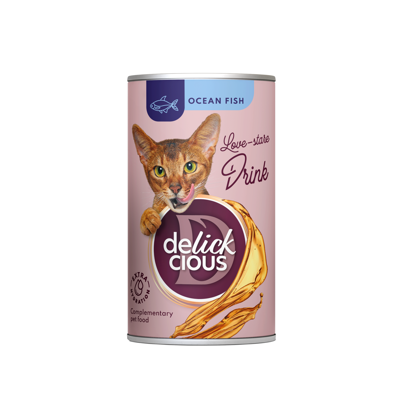 DELICKCIOUS pašaro papildas suaugusioms katėms - sriuba su vandenyno žuvimi, 140 g