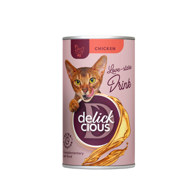 DELICKCIOUS pašaro papildas suaugusioms katėms - sriuba su vištiena, 140 g