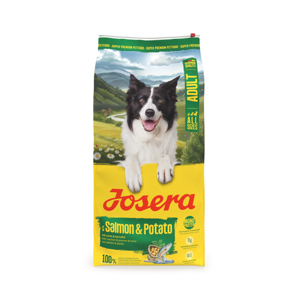 Josera Salmon & Potato begrūdis sausas maistas suaugusiems šunims su lašiša, 12,5 kg