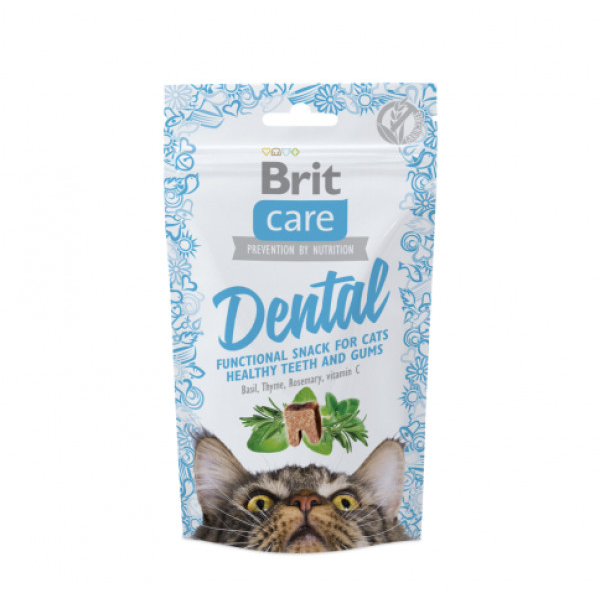 BRIT CARE Dental skanėstas dantų priežiūrai katėms, 50 g