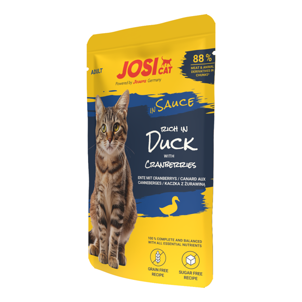 JOSICAT rich in Duck skanėstas su antiena katėms, 85g