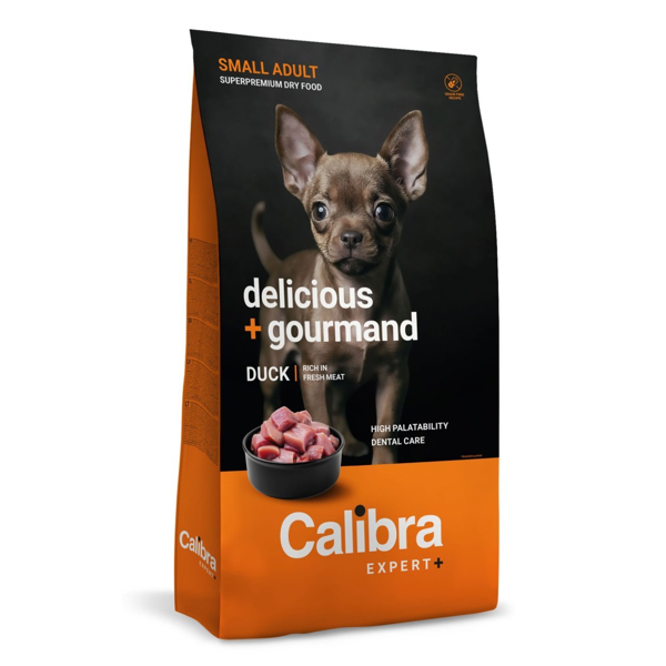 Akc.CALIBRA Dog EXPERT+ Adult Sm. Delic.&Gourm. s. pašaras išrankiems mažų veislių šunims, 1,5 kg