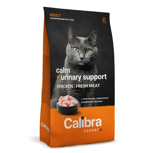 Akc.CALIBRA Cat EXPERT+ Adult Calm&Urinary sausas pašaras katėms šlapimo takų f-jai, 1,5 kg