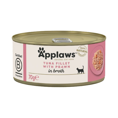 APPLAWS Cat Tin Tuna Fillet with Prawn konservai katėms su tunu ir krevetėmis, 70g