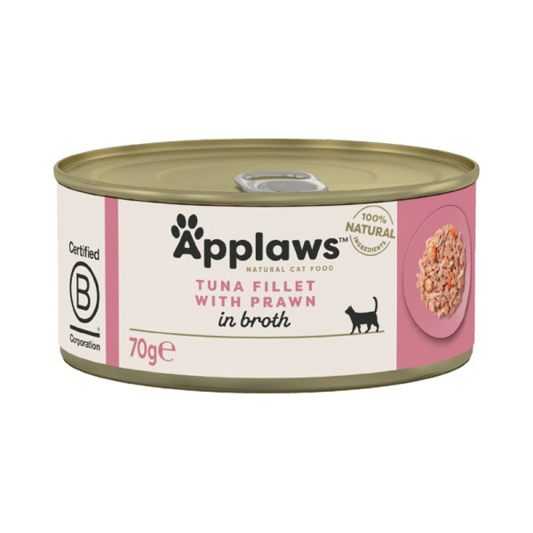 APPLAWS Cat Tin Tuna Fillet with Prawn konservai katėms su tunu ir krevetėmis, 70g