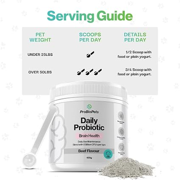 PROBIOPETS Brain Health probiotikai smegenų veiklai šunims, 100 g