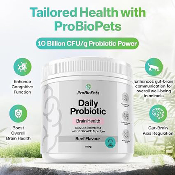 PROBIOPETS Brain Health probiotikai smegenų veiklai šunims, 100 g