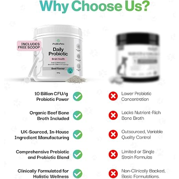 PROBIOPETS Brain Health probiotikai smegenų veiklai šunims, 100 g