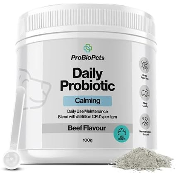 PROBIOPETS Calming Aid  probiotikai šunims, emocinei savijautai ir nusiraminimui, 100 g