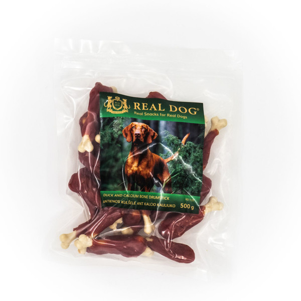 REAL DOG SNACKS antienos kulšelė ant kalcio kauliuko, 500 g