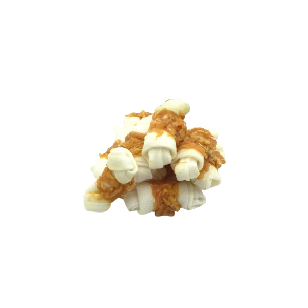 REAL DOG SNACKS kaulas su mazgais, apsuktas vištiena, 500 g