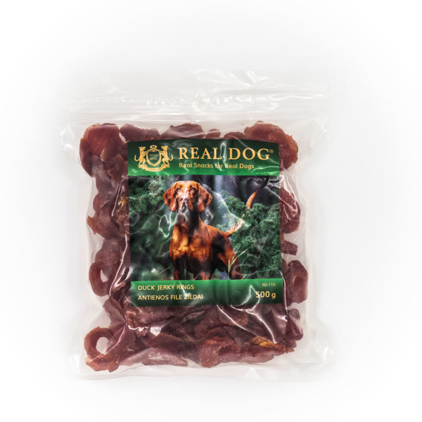 REAL DOG SNACKS minkšti antienos filė žiedai, 500 g