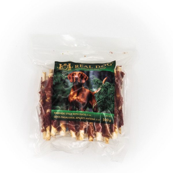 REAL DOG SNACKS Odos pagaliukai, apsukti antiena 11cm, 500 g 