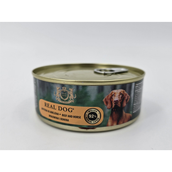 REAL DOG SP konservai su jautiena ir arkliena suaugusiems šunims, 240 g