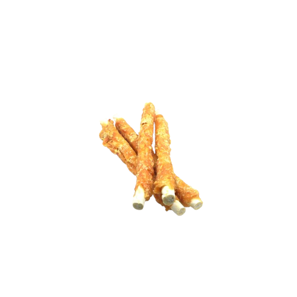 REAL DOG SNACKS žaliaminės odos ritinys su vištiena, 500 g