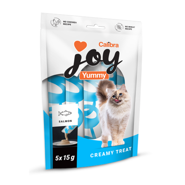 CALIBRA Joy Cat Yummy kreminis skanėstas katėms su lašiša, 5 x 15 g