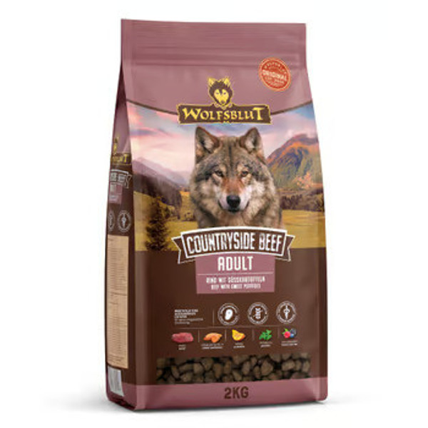 WOLFSBLUT Countryside Beef sausas pašaras saugusiems šunims su jautiena ir batatais, 2 kg
