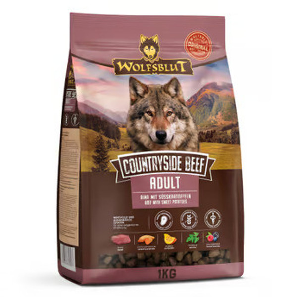 WOLFSBLUT Countryside Beef sausas pašaras saugusiems šunims su jautiena ir batatais, 1 kg