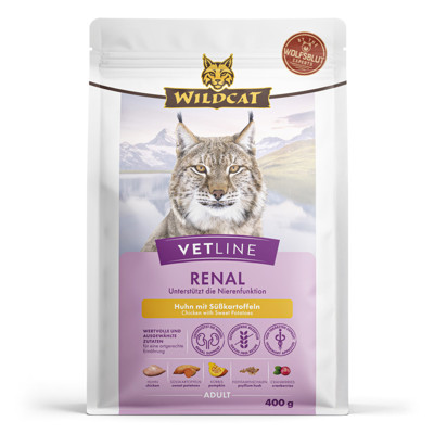 WILDCAT VetLine Renal dietinis pašaras suaugusioms katėms inkstų funkcijai, 400 g