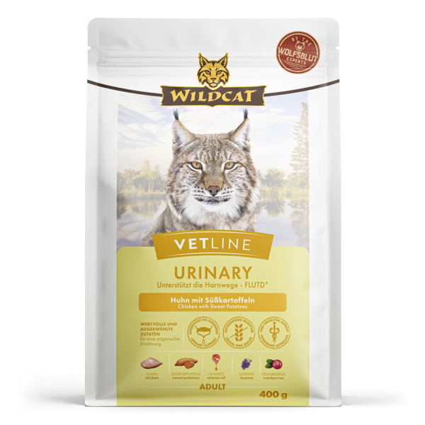 WILDCAT VetLine Urinary dietinis pašaras suagusioms katėms šlapimo takų funkcijai, 400 g