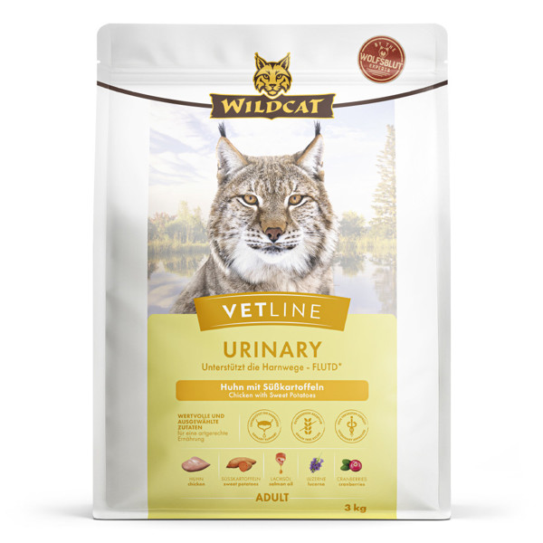 WILDCAT VetLine Urinary dietinis pašaras suagusioms katėms šlapimo takų funkcijai, 3 kg