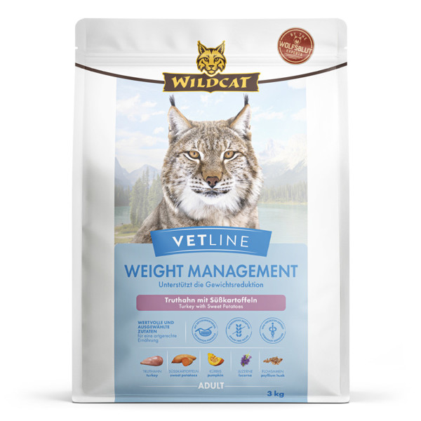 WILDCAT VetLine Weight Management dietinis pašaras suaugusioms katėms antsvoriui mažinti, 3 kg