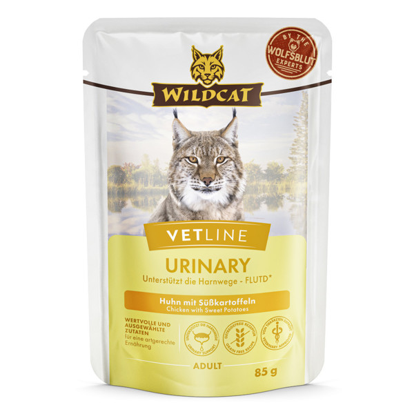 WILDCAT VetLine Urinary Chicken dietinis pašaras suagusioms katėms šlapimo takų funkcijai, 85 g