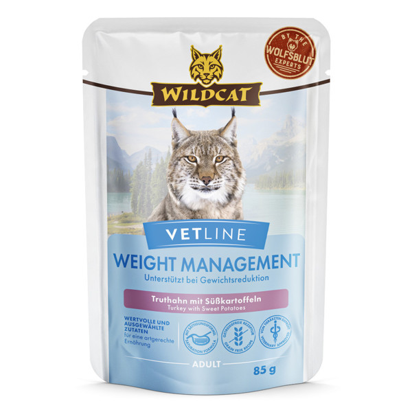 WILDCAT VetLine Weight Management dietinis pašaras suaugusioms katėms antsvoriui mažinti, 85 g