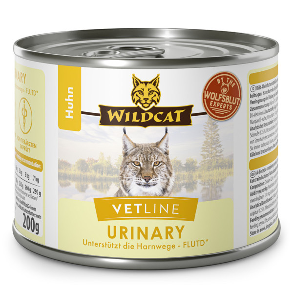 WILDCAT VetLine Urinary Chicken dietinis pašaras suagusioms katėms šlapimo takų funkcijai, 200 g