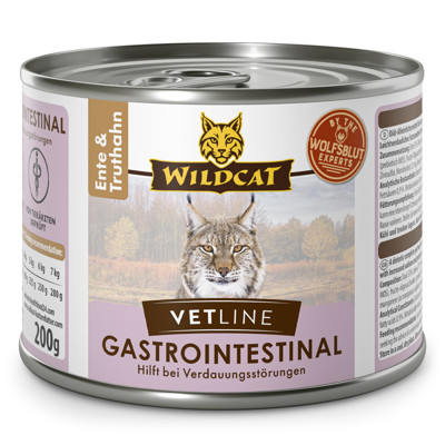 WILDCAT VetLine Gastrointestinal dietinis pašaras katėms esant žarnyno sutrikimams, 200 g
