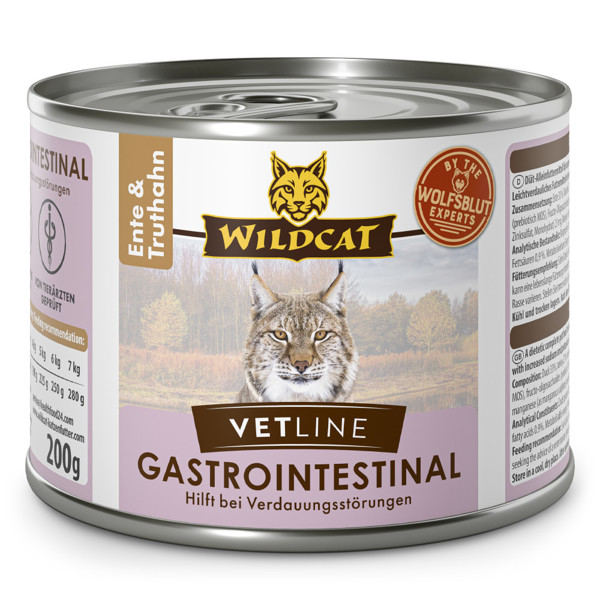 WILDCAT VetLine Gastrointestinal dietinis pašaras katėms esant žarnyno sutrikimams, 200 g