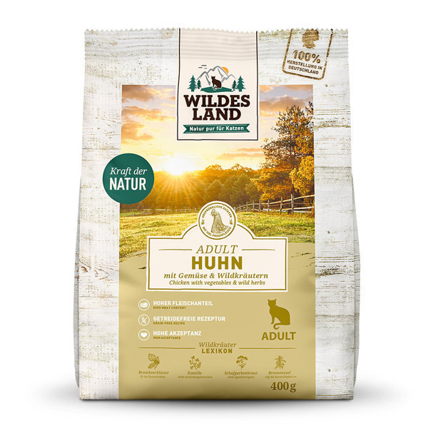 Akc. Wildes Land Classic Adult Chicken sausas pašaras katėms, 70 g
