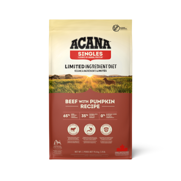 ACANA Singles Beef with Pumpkin Recipe sausas pašaras šunims su jautiena ir moliūgais, 11,4 kg 