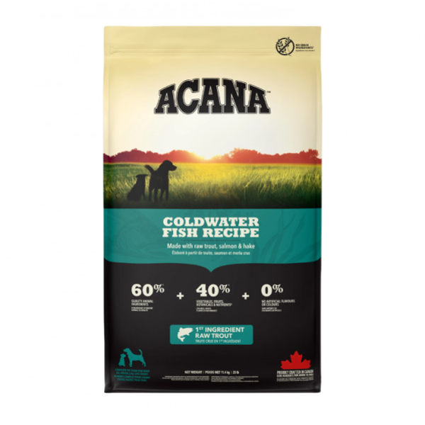 ACANA Coldwater Fish Recipe sausas pašaras šunims su žuvimi, 11,4 kg