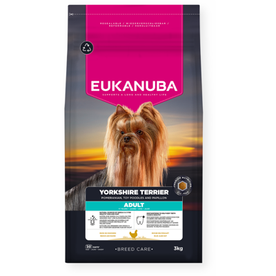 EUKANUBA Breed Care sausas maistas Jorkšyro terjerams su vištiena, AB, 3 kg