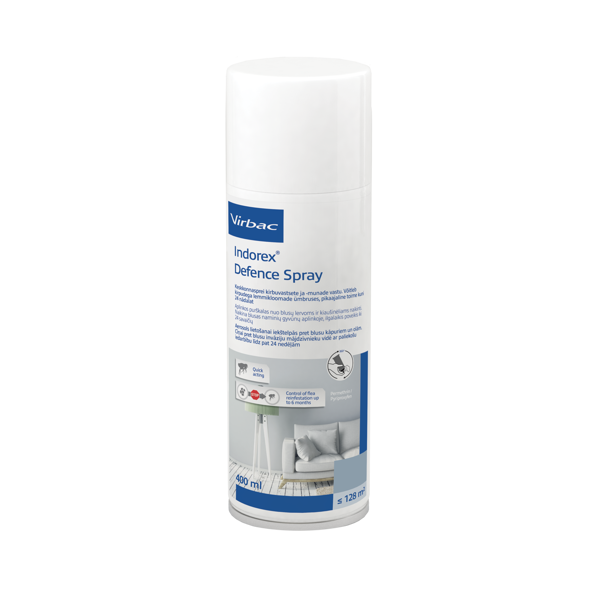 INDOREX SPRAY  insekticidinis purškalas blusoms patalpose naikinti, 500 ml